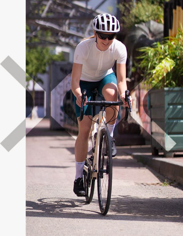 Women's cycling jersey white PURA | Sher Active