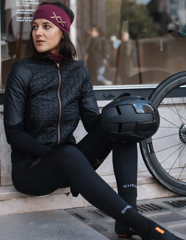 SHER | Women cycling winter outfit headband Luna magenta